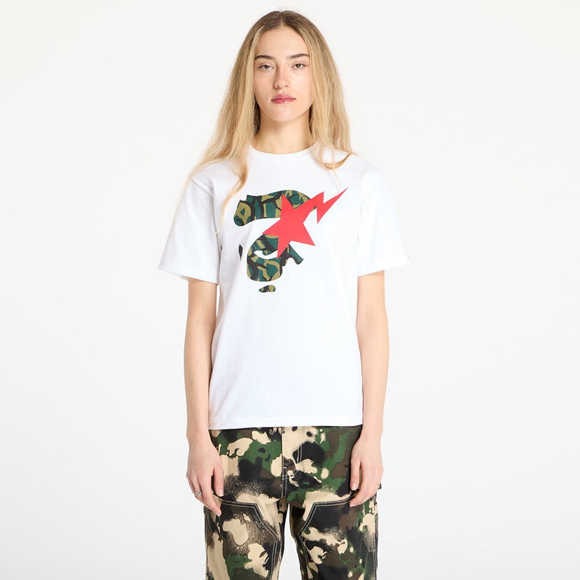 T-shirt BAPE A BATHING APE Trial Camo Face Sta Tee Hvid | 001TEL301035MWH0