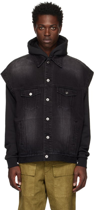 Vest We11done We11done Oversized Trucker Denim Vest Sort | WD-DV3-22-385-U-BK, 0
