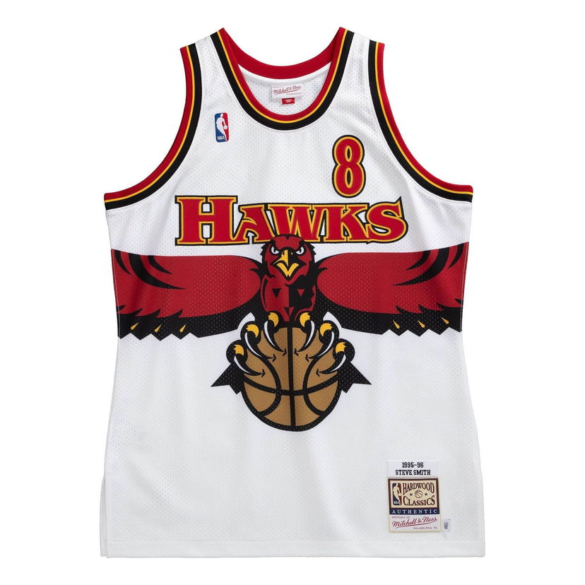 Jersey Mitchell & Ness NBA Atlanta Hawks 1995-96 Steve Smith 8 Jersey Hvid | AJY4SB19087-AHAWHIT95SSM