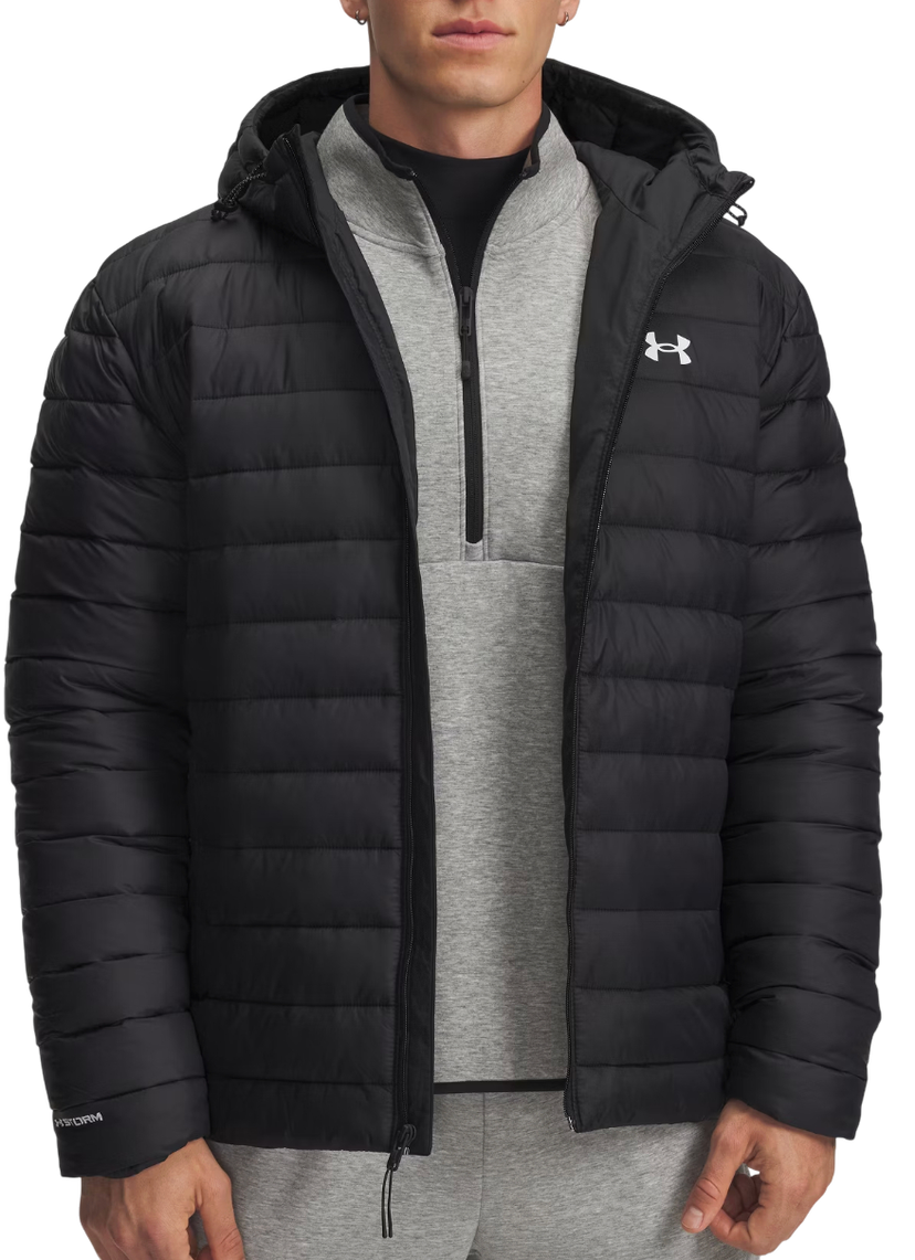 Puffer jakke Under Armour Sportswear Hooded Insulated Puffer Jacket Sort | 6006363-001