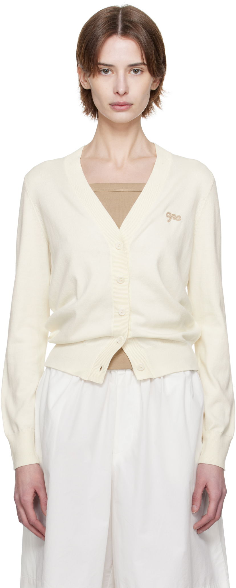Sweater A.P.C. A.P.C. Berangere Cardigan Hvid | COGDK-F22318