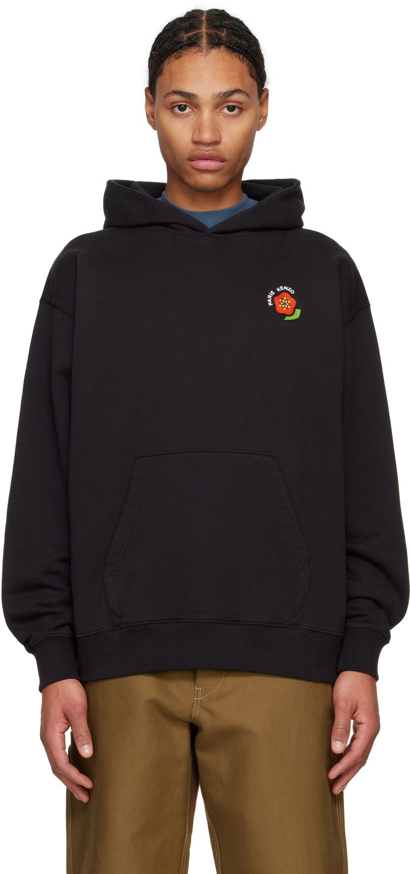 Sweatshirt KENZO Embroidered 'Pop' Oversized Hoodie Sort | FF55SW2754MC