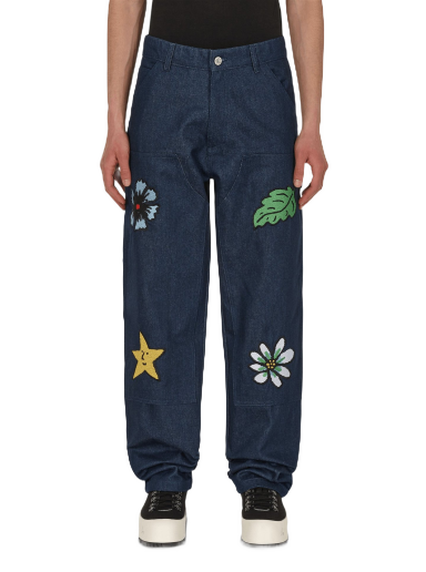 Bukser Sky High Farm Embroidered Workwear Denim Pants Mørkeblå | SHF01P002 1