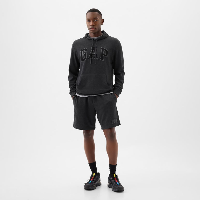 Shorts GAP French Terry Logo Shorts B85 Charcoal Heather Grey Grå | 868464-03