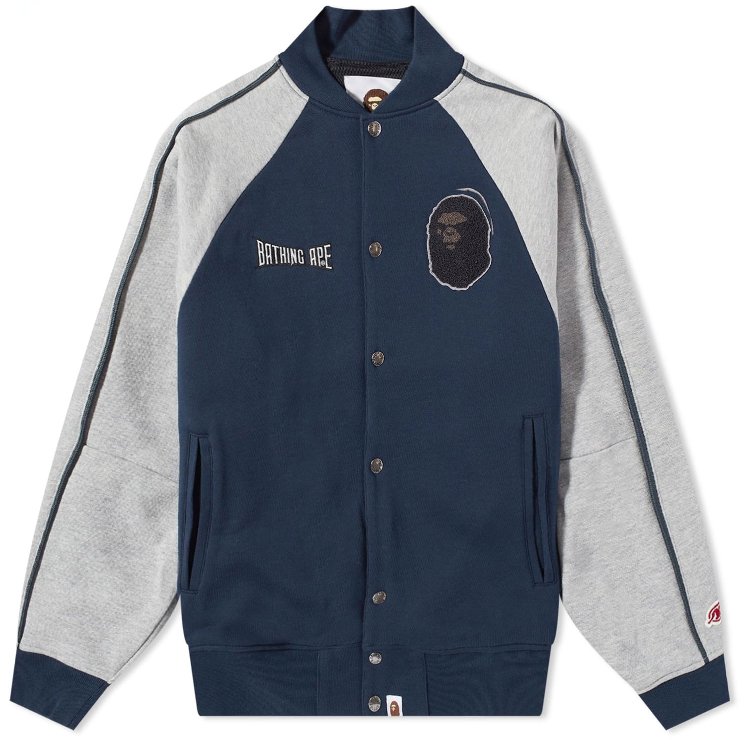 Jakke BAPE Sweat Varsity Jacket Navy Mørkeblå | 001LJJ301017M-NVY, 0
