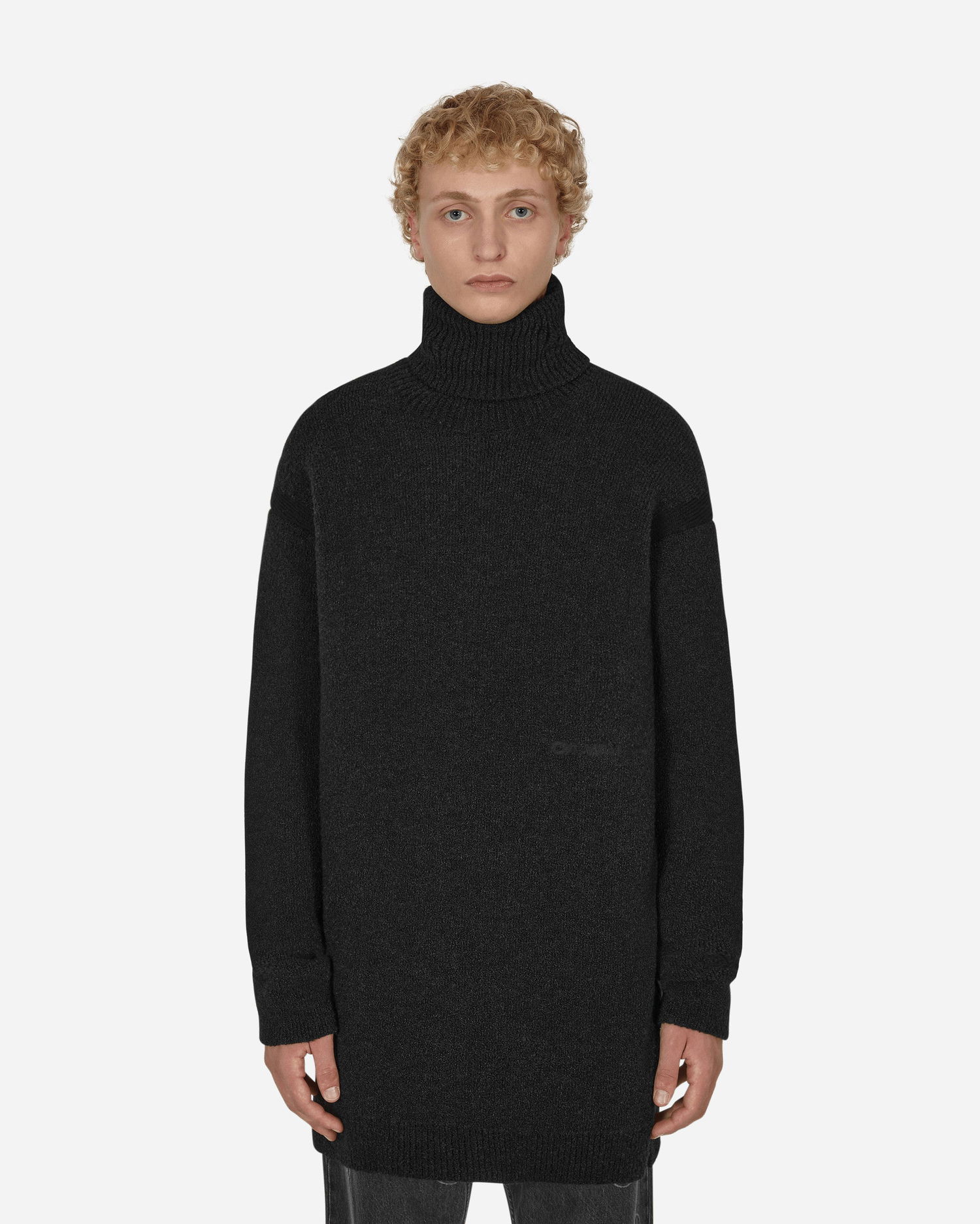 Sweater Off-White Micro Bouclé Knit Turtleneck Black Sort | OMHF039F22KNI001 1010, 1