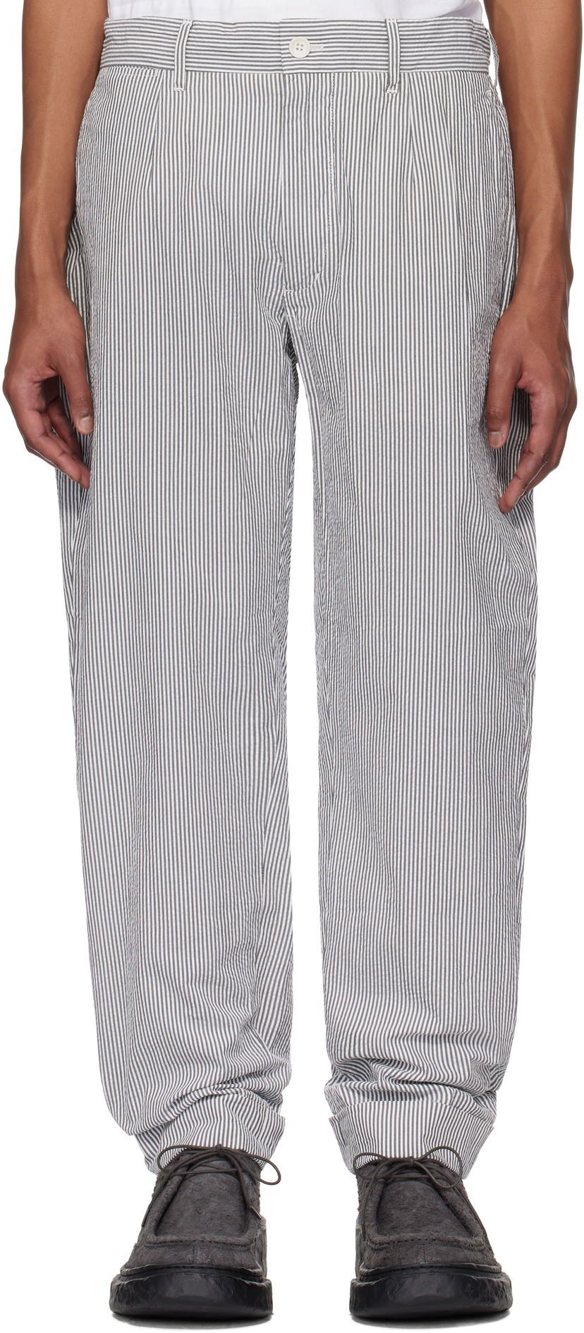 Bukser Engineered Garments Engineered Garments Andover Striped Trousers Hvid | 25S1F001