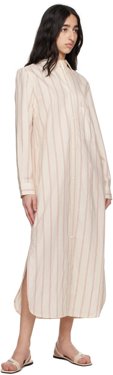 Kjole TOTEME TOTEME Striped Tunic Midi Dress Hvid | 252-WRD1752-FB0388, 3