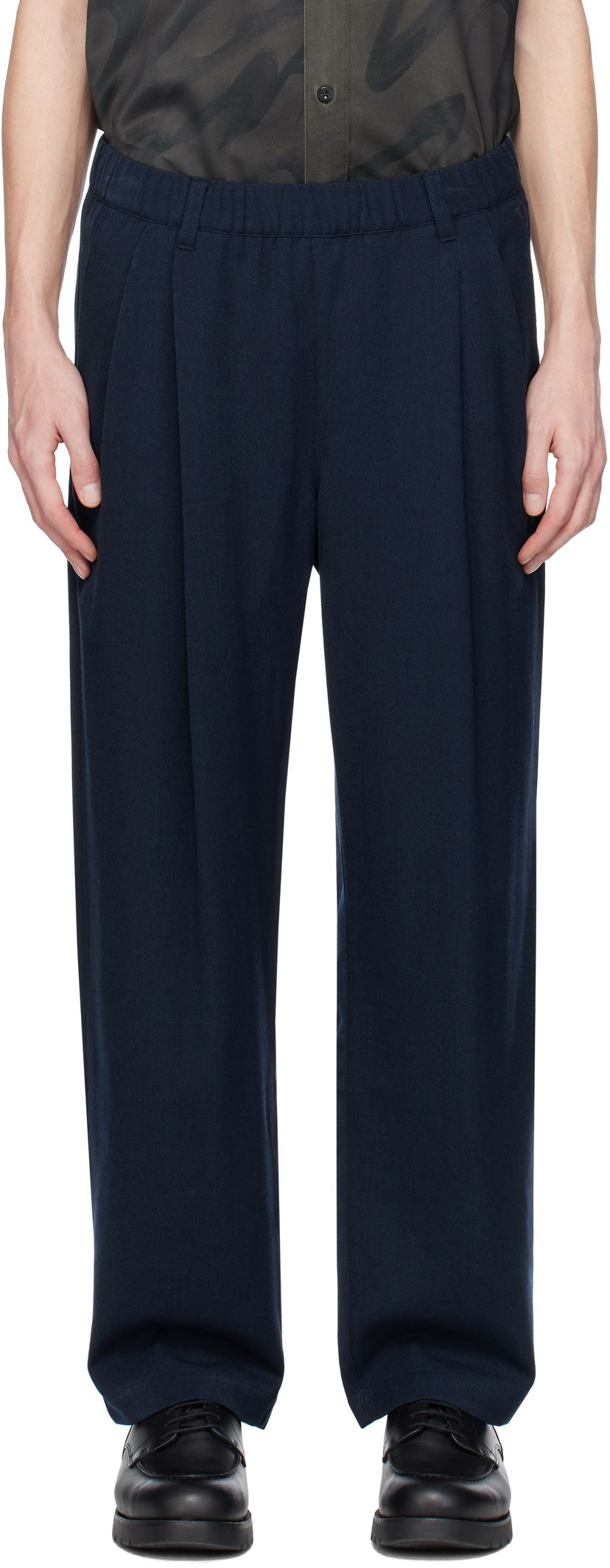 Bukser Dime Dime Pleated Twill Trousers Mørkeblå | DIMESP2514CHA