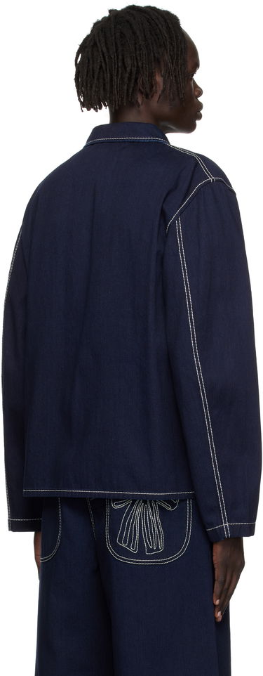 Jakke Acne Studios Acne Studios Embroidered Denim Jacket Mørkeblå | C90204-, 2
