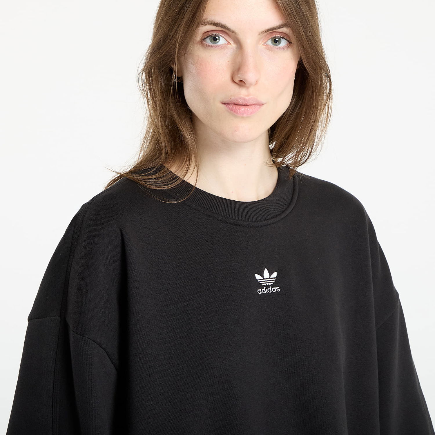 Sweatshirt adidas Originals Essentials Fleece Long Oversized Crew Sweatshirt Sort | IY1834, 1