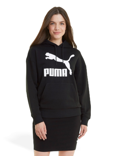 Sweatshirt Puma Classics Logo Hoodie Sort | 530074_01