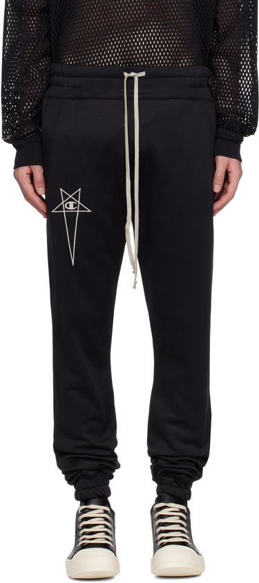 Joggingbukser Rick Owens Rick Owens Champion Edition Joggers Sweatpants Sort | CM01E1684 CHJS SHINY SWEAT JERSE, 0
