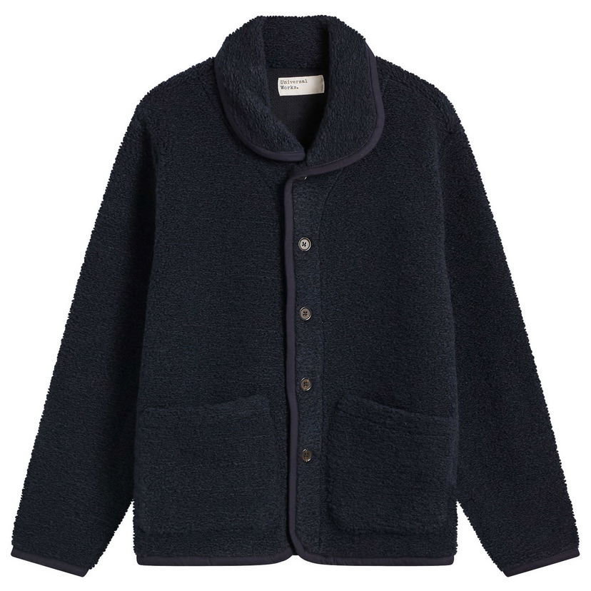 Jakke Universal Works Alvar Fleece Lancaster Jacket, Size Small Mørkeblå | 33703-NVY