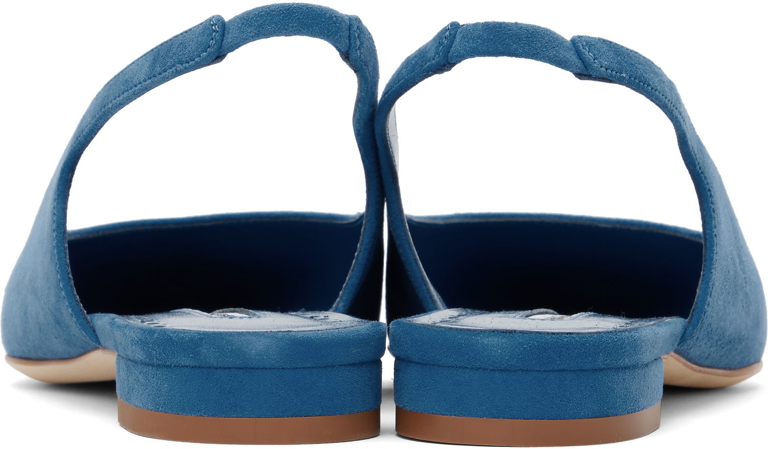 Kjole Manolo Blahnik Manolo Blahnik Sawra Slingback Ballerina Flats Blå | 125-2929, 1