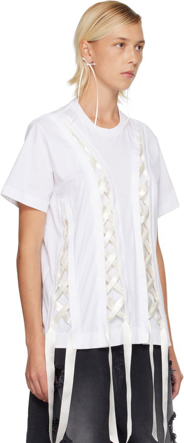 T-shirt Simone Rocha Simone Rocha Unraveling Ribbon T-shirt Hvid | 5368 0553, 1