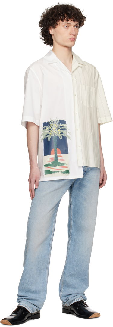 Skjorte LANVIN Lanvin Printed Asymmetric Shirt Hvid | RM-SI0014-6001-P25, 3