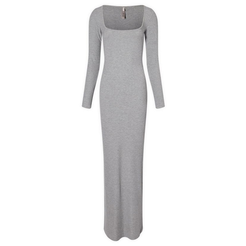 Kjole SKIMS Soft Lounge Long Sleeve Dress Grå | AP-DRS-1701-HG