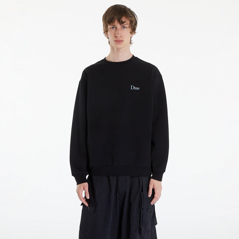 Sweatshirt Dime Classic Small Logo Crewneck Black Sort | DIMESP24D210BLK