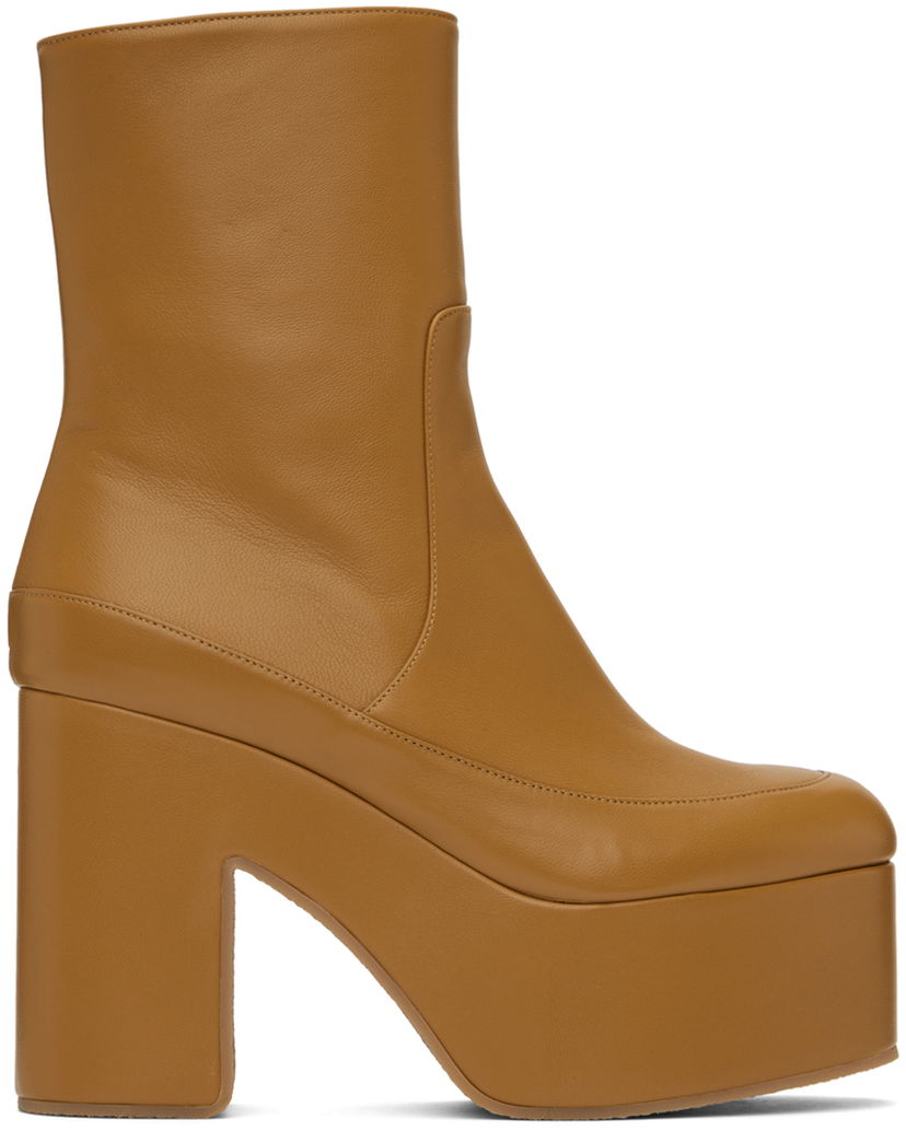 Sneakers og sko Dries Van Noten Dries Van Noten Heeled Leather Boots Orange | WS241-257-112