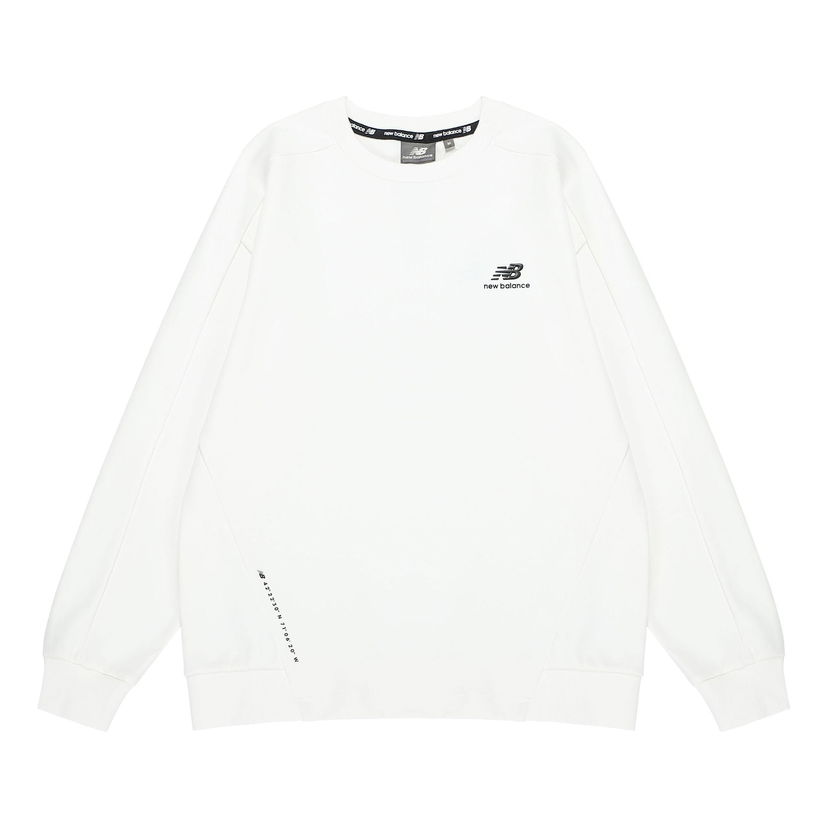 Sweater New Balance Crew Neck Logo Sweatshirt Hvid | 5CC38623-IV