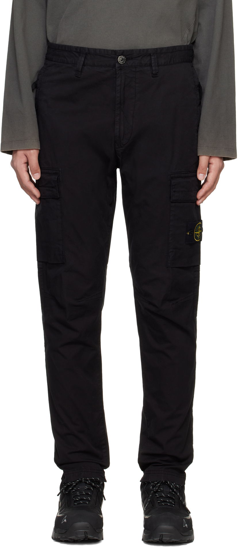 Cargo bukser Stone Island Stone Island Supima Cotton Twill Stretch-TC Cargo Pants Sort | K1S153100304S0010
