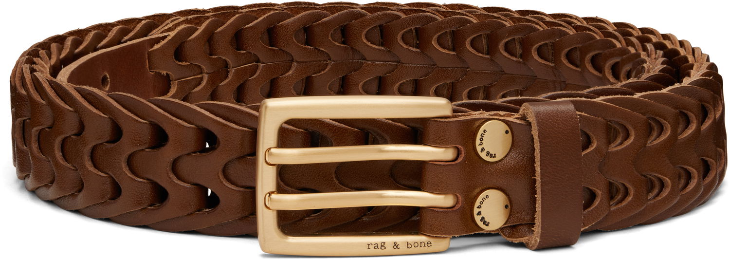 Bælter rag & bone Rag & Bone Mini Woven Leather Belt Brun | MIA22S1006PO06, 0