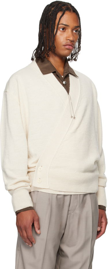 Sweater LEMAIRE Lemaire Wrap Cardigan Hvid | TO1476 LK1028, 1