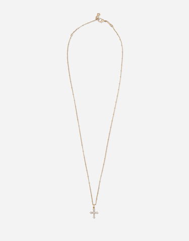Halskæde Dolce & Gabbana Gold Metal Cross Pendant Necklace Metalisk | WNN7S1W1111ZOO00, 0
