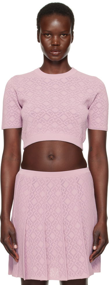 Sweater Givenchy Cropped Jacquard Sweater Lyserød | BW90TT4ZPN533, 0