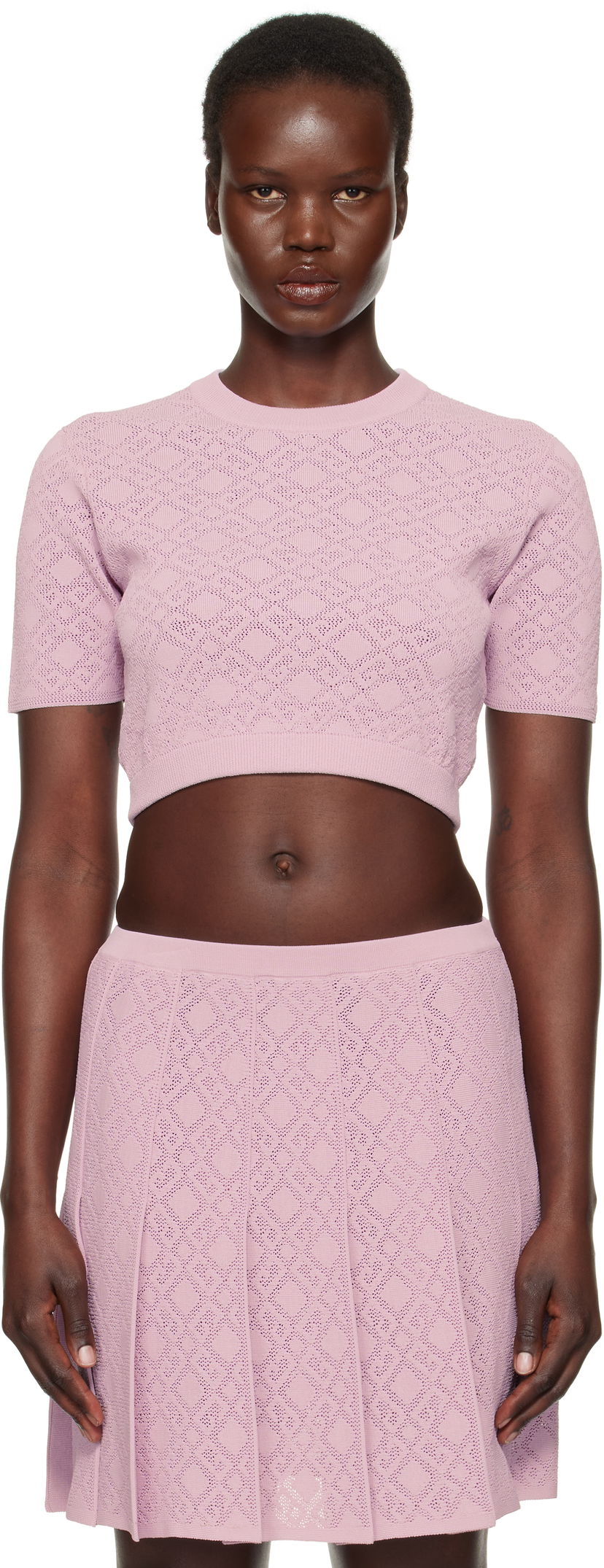 Sweater Givenchy Cropped Jacquard Sweater Lyserød | BW90TT4ZPN533