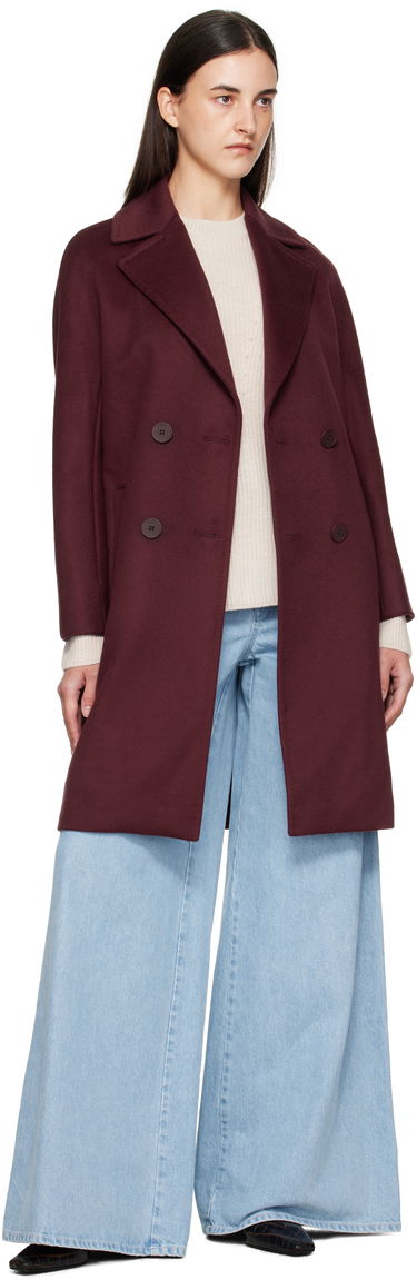 Frakker Max Mara Max Mara Agenda Double-Breasted Coat Bourgogne | 2526016081, 3