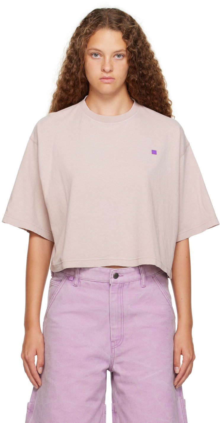 T-shirt Acne Studios Cropped T-Shirt Beige | CL0165-, 0