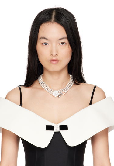 Halskæde SHUSHU/TONG SHUSHU/TONG YVMIN Edition Rose Layers Pearl Necklace Hvid | 25603SLV00NN, 1