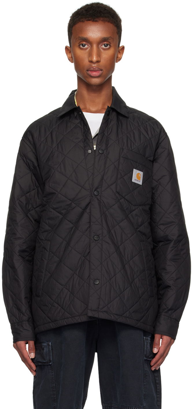 Puffer jakke Carhartt WIP Quilted Shirt Jacket Sort | I034363, 0