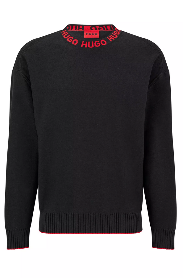 Sweater BOSS Cotton Sweater Sort | 50474813, 0