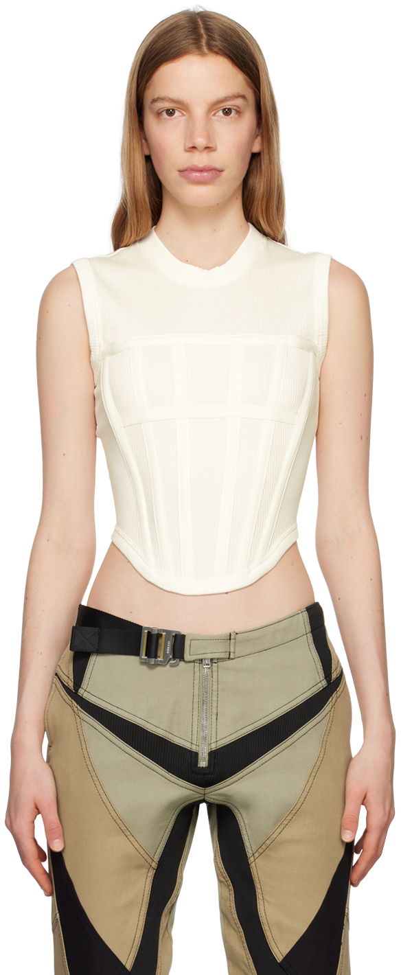 Tanktop Dion Lee Corset Tank Top Hvid | C3094R23