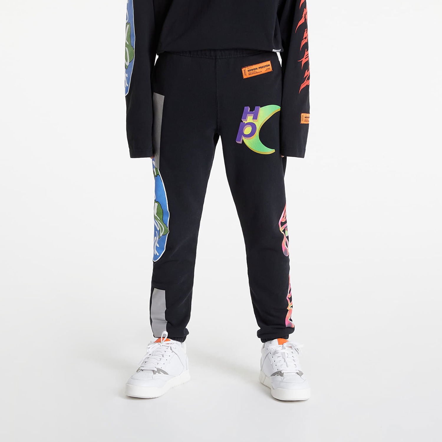 Joggingbukser HERON PRESTON Short Leg Sweatpants Global C Sort | HMCH025S22JER0011045, 0