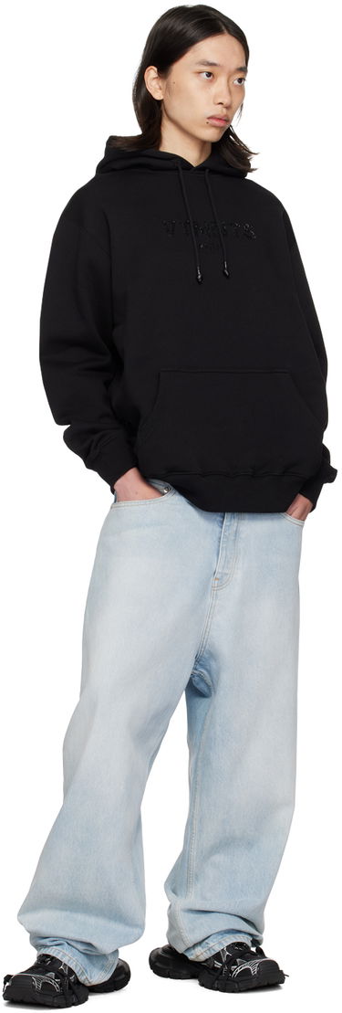 Sweatshirt VETEMENTS Crystal Logo Hoodie Sort | VL22HD300B, 3