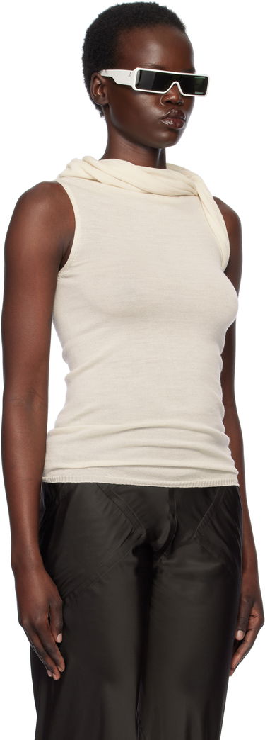 Tanktop Rick Owens Rick Owens Hollywood Banded Tank Top Beige | RP01E7666 M, 1