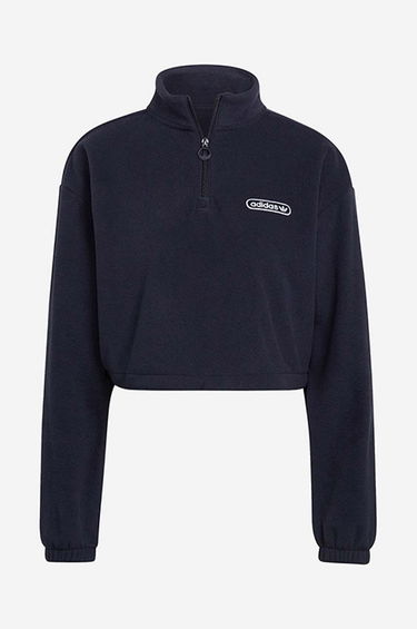 Sweatshirt adidas Originals Retro 1/4 Zip Cropped Mørkeblå | HL0052, 4