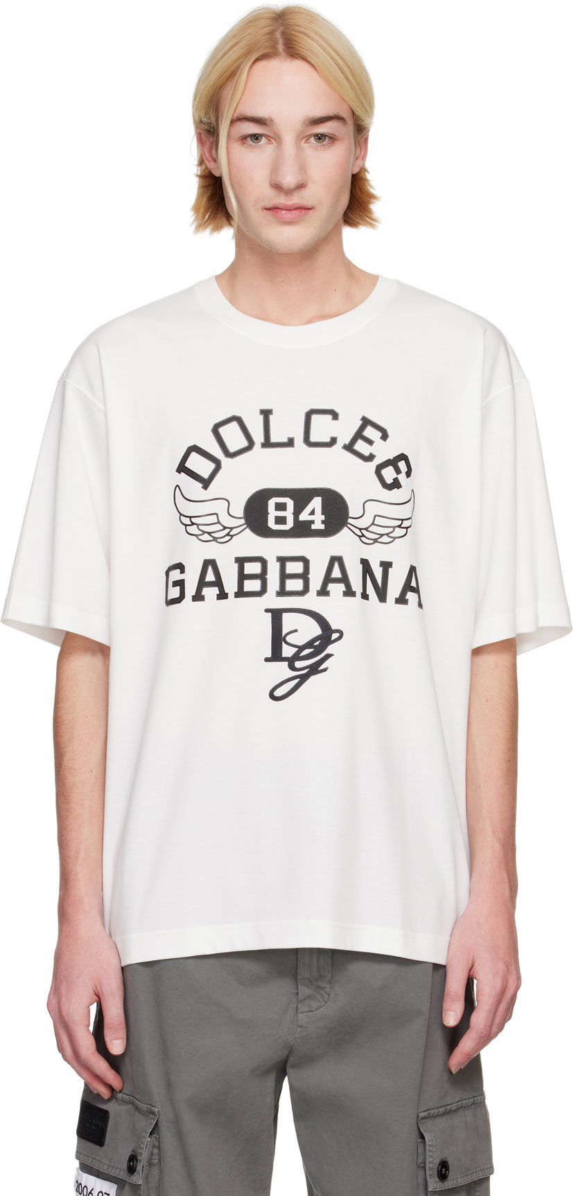T-shirt Dolce & Gabbana Round Neck T-Shirt with Graphic Print Hvid | G8PN9ZG7NSN