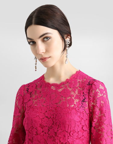 Kjole Dolce & Gabbana Dolce & Gabbana Cordonetto Lace Circle-Skirt Dress Lyserød | F6TJOTHLMIIF0382, 3