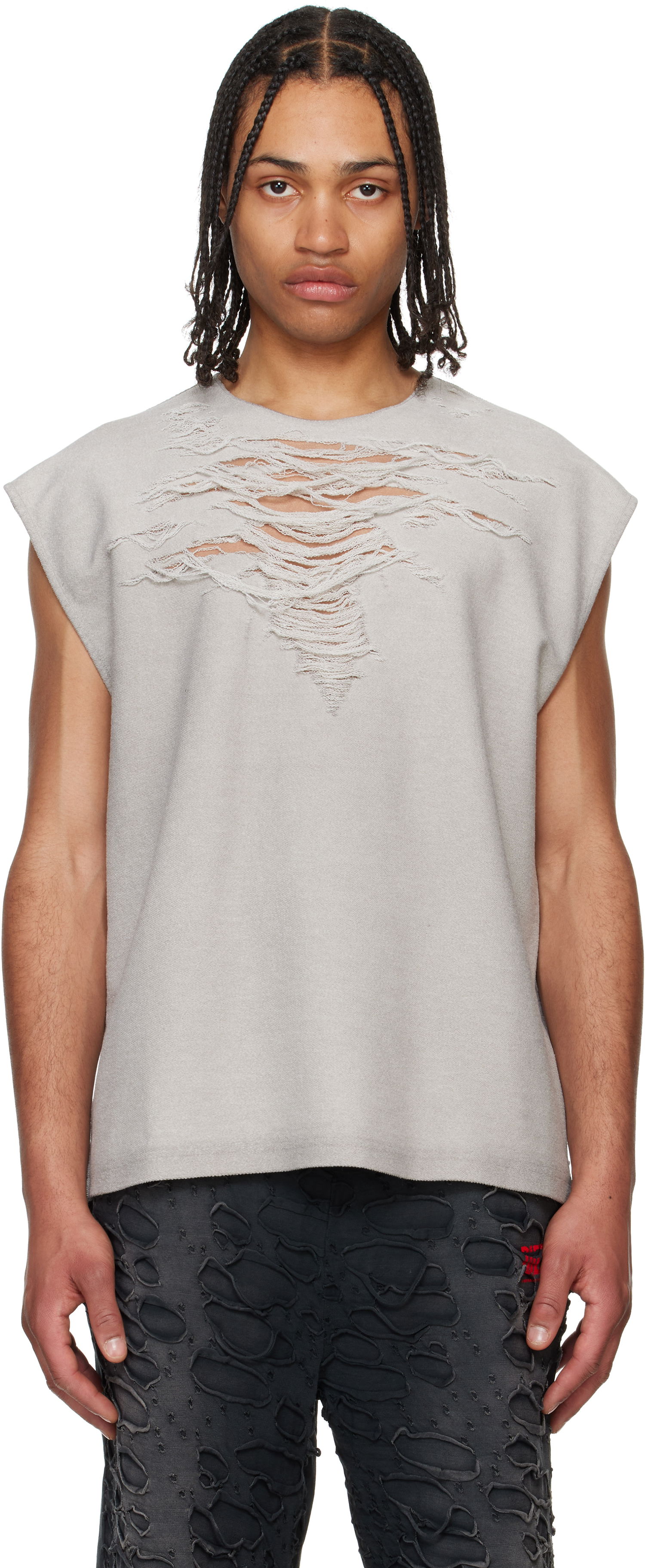Tanktop Diesel Diesel S-Rub-SL Distressed Tank Top Grå | A19115-0PLAI-97C, 0