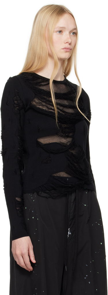 Sweater Maison Margiela MM6 Maison Margiela Slashed Crewneck Sweater Hvid | S62HL0032 M13121, 4