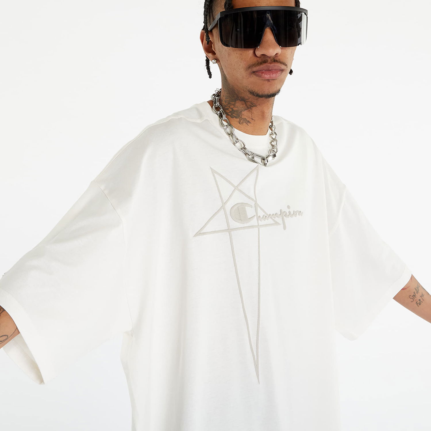 T-shirt Rick Owens x Champion Tommy Tee Hvid | CM02C9229-CHJEG-11, 1