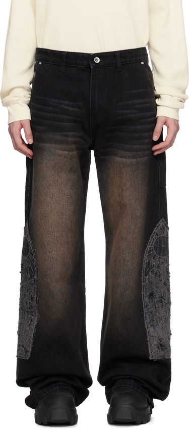 Jeans Who Decides War Who Decides War Mocha Patched Jeans Sort | 1120880017SS25, 0