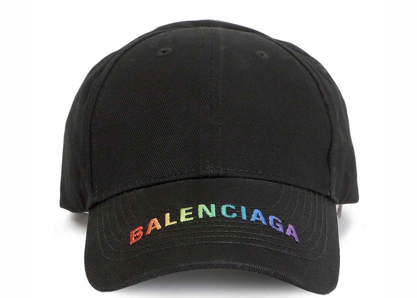 Kasket Balenciaga Logo Embroidered Cap Black/Multi Sort | 564206 410b7 1000