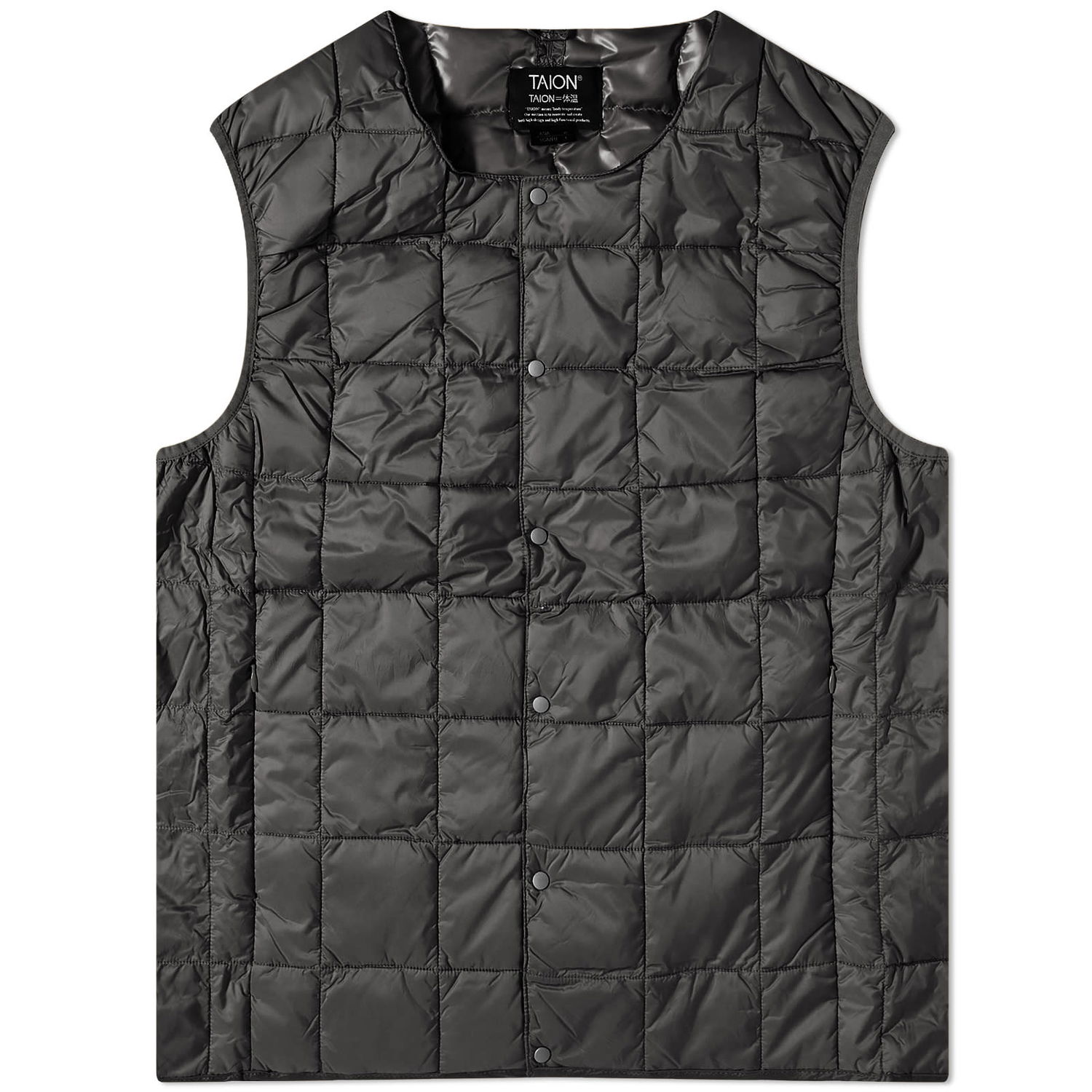 Vest TAION Crew Neck Down Vest Sort | TAION-004-DCH, 0