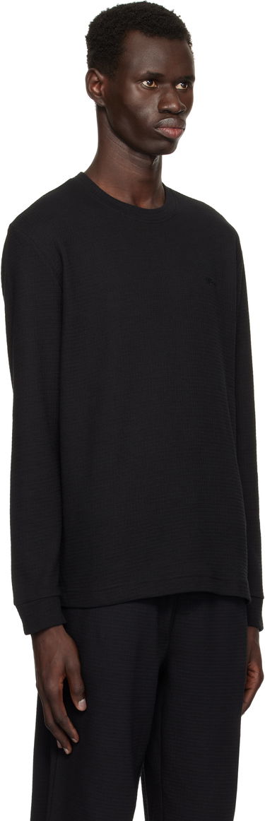 T-shirt BOSS Hugo Embroidered Logo Long Sleeve T-Shirt Sort | 50532022, 1